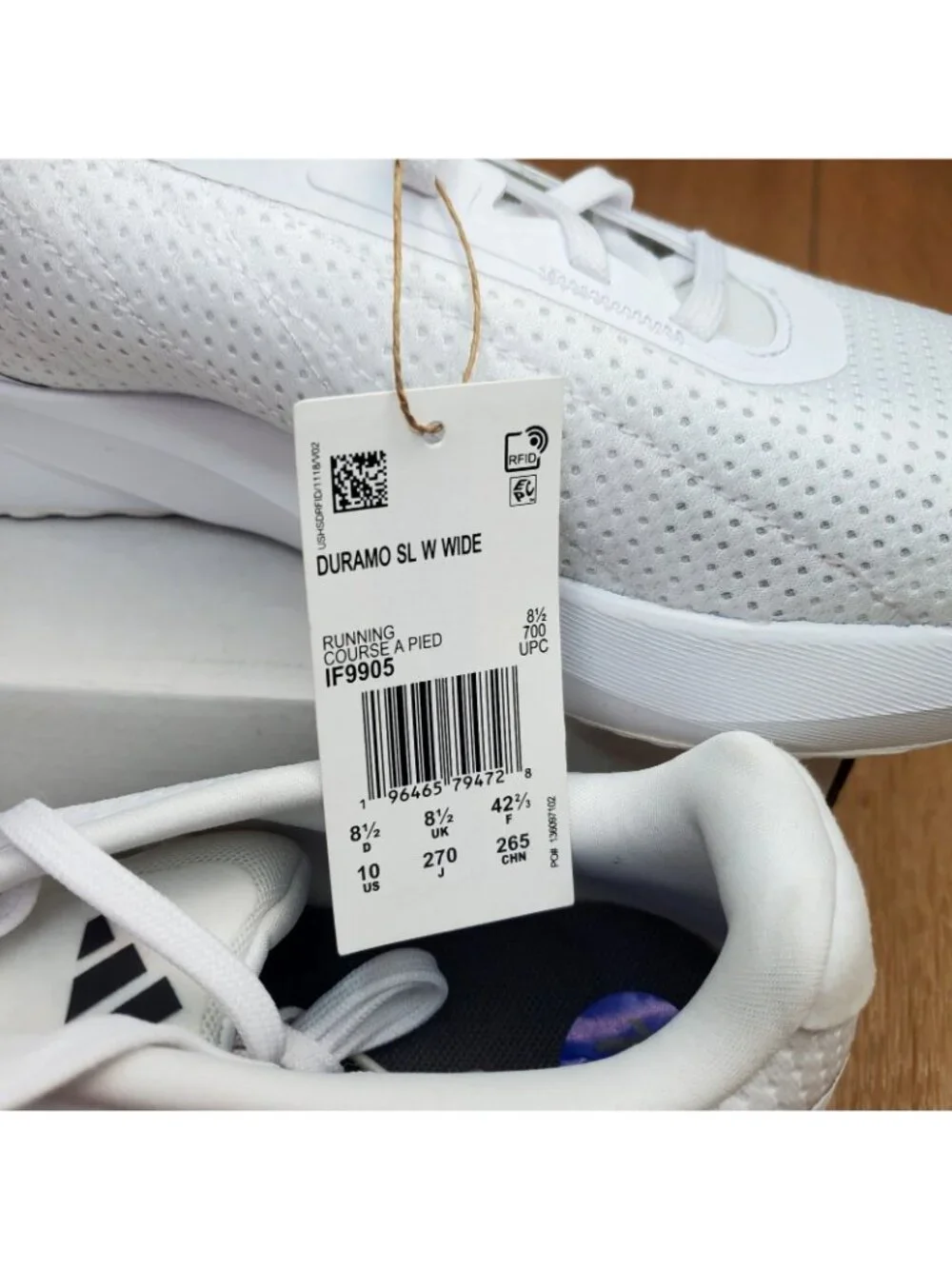 Adidas Duramo SL W Womens Running Shoes Size 10 Wide Triple White IF9905 Sneaker